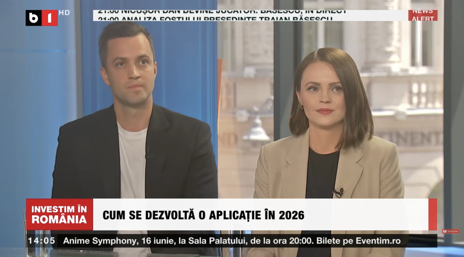 Wolfpack Digital featured on B1 TV's 'Investim în România' segment, discussing how an app is developed in 2026.