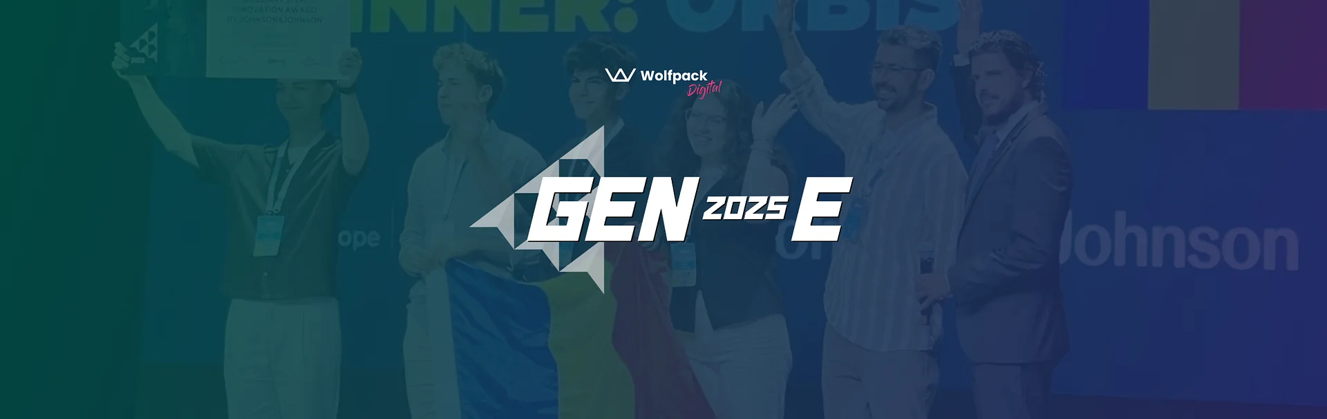 Orbis team with Wolfpack Digital mentor at JA Gen-E Europe 2025 in Athens