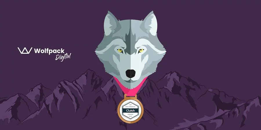 Wolfpack Digital Clutch award badge for top B2B companies in Romania 2019