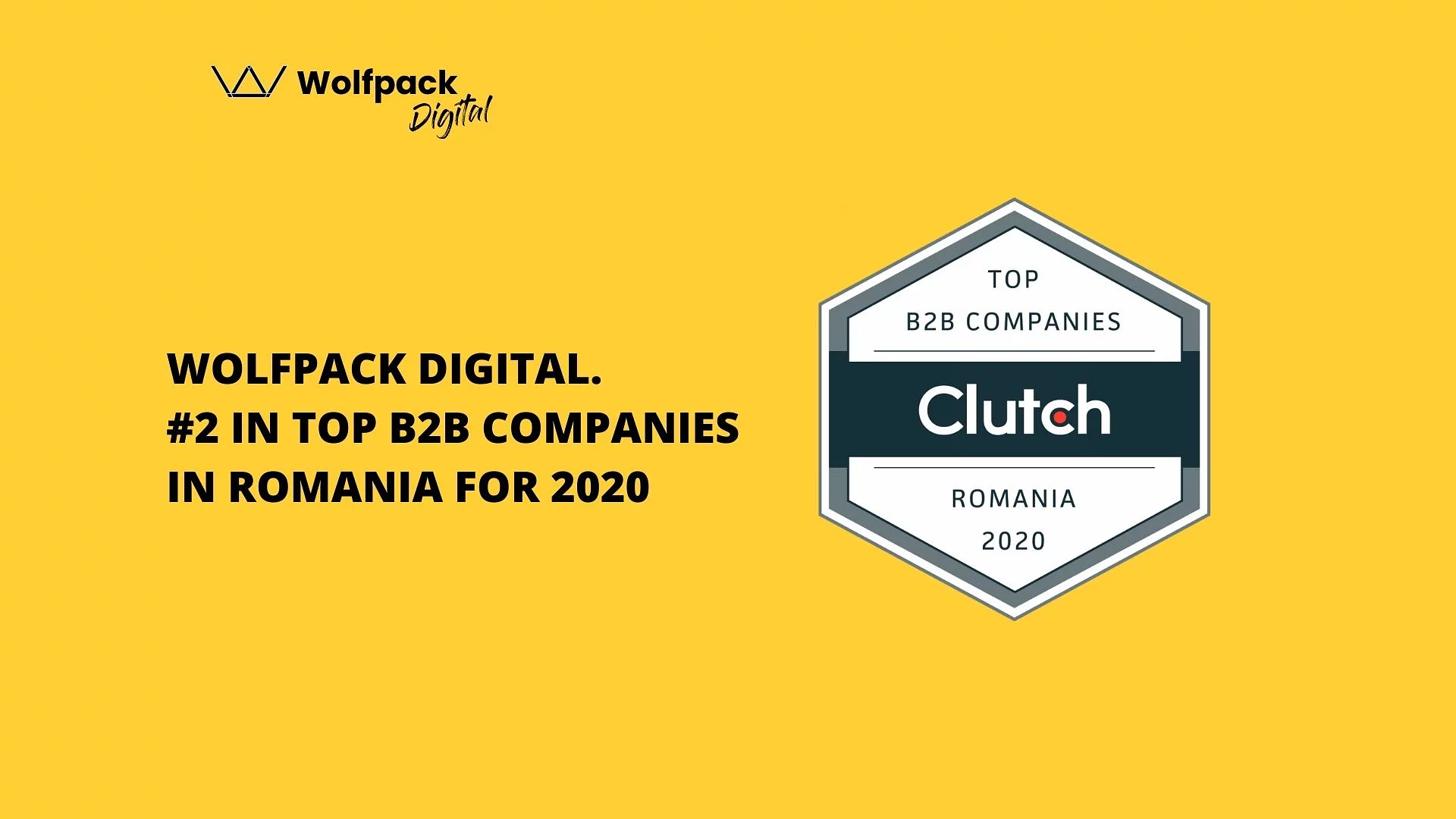 Wolfpack Digital ranked #2 top B2B company in Romania by Clutch for 2020