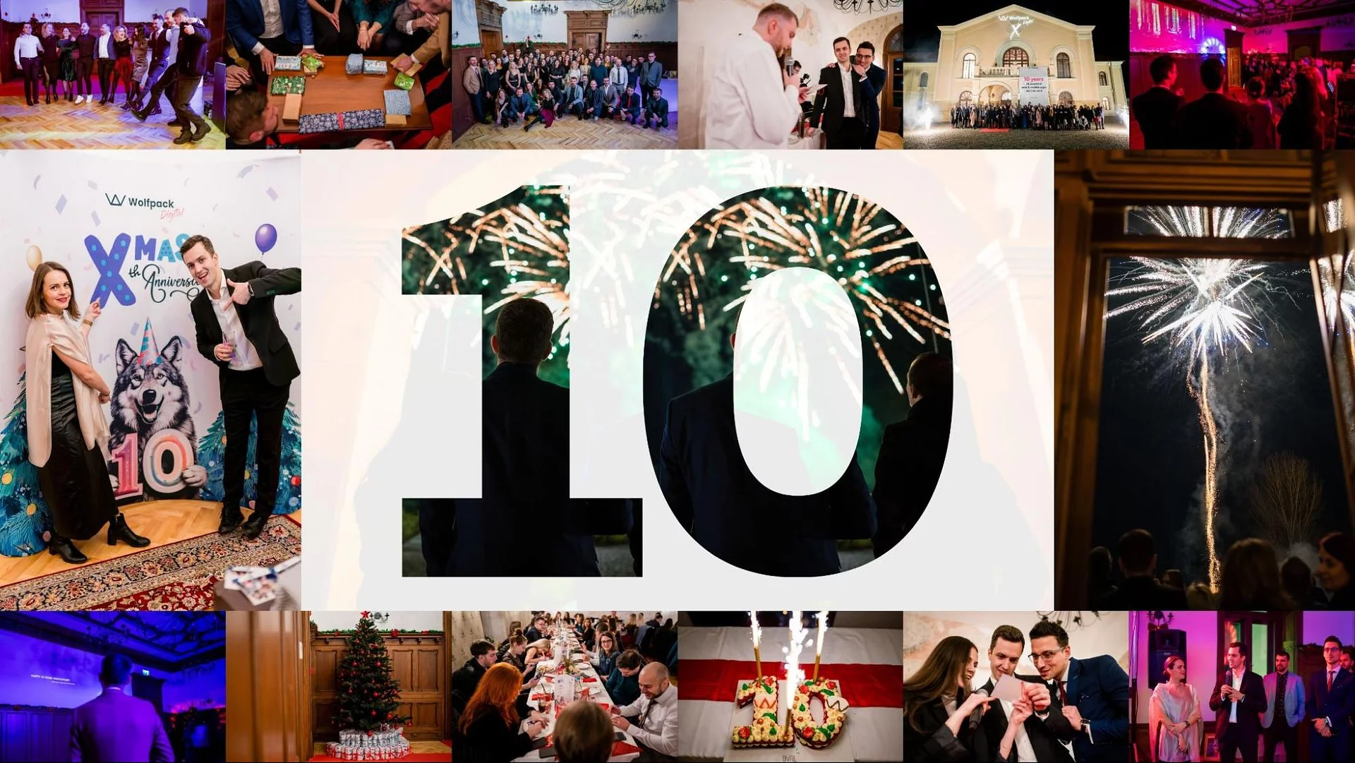 Wolfpack Digital team celebrating its 10-year anniversary at Bethlen Castle