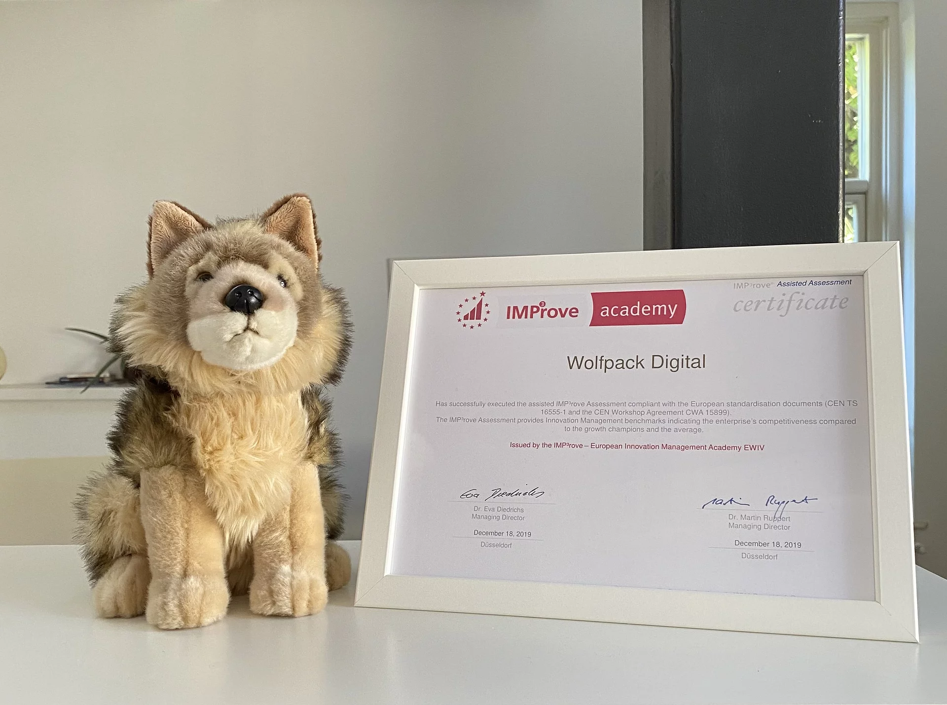 Wolfpack Digital is certified for Innovation Management by IMP³rove